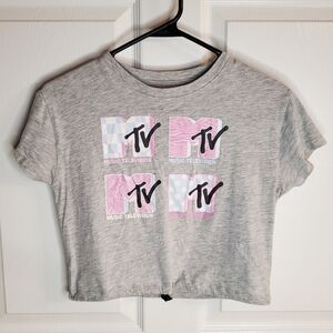 MTV Heather Gray Logo Y2K Tee. Size girlM(7-8) OR Adult S. #SW.